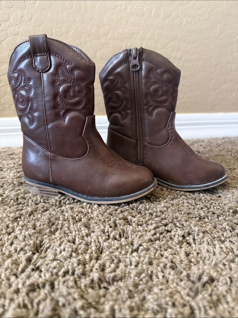 Cat & Jack Brown Kids Cowboy Boots